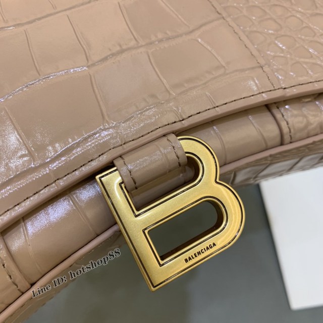 Balenciaga專櫃爆款鱷魚紋迷你女士肩背包 巴黎世家沙漏鏈條斜挎包 fyj1859